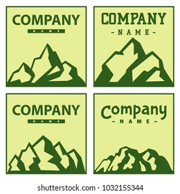 Mountain cards vector silhouette nature outdoor rocky snow ice top decorative landscape travel climbing hill peak hiking illustration