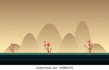 Mountain cartoon style for game background