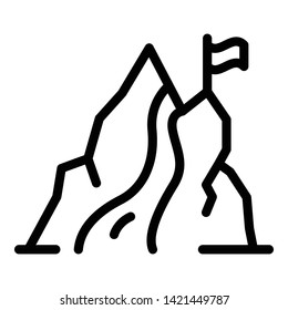 Mountain cascade icon. Outline mountain cascade vector icon for web design isolated on white background