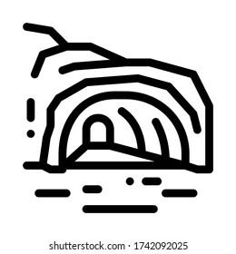 mountain cave gorge icon vector. mountain cave gorge sign. isolated contour symbol illustration