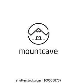 Mountain cave Vector icon logo template