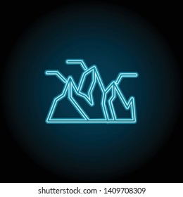 mountain chart neon icon. Simple thin line, outline vector of charts and diagrams icons for UI and UX, website or mobile application