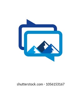 Mountain Chat Logo Icon Design