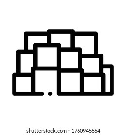 mountain of cheese cubes icon vector. mountain of cheese cubes sign. isolated contour symbol illustration