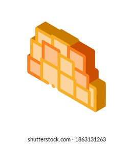 mountain of cheese cubes icon vector. isometric mountain of cheese cubes sign. color isolated symbol illustration