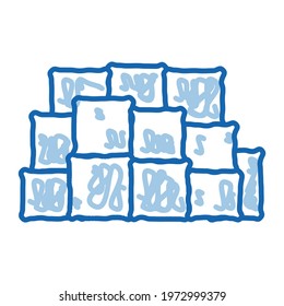 mountain of cheese cubes sketch icon vector. Hand drawn blue doodle line art mountain of cheese cubes sign. isolated symbol illustration