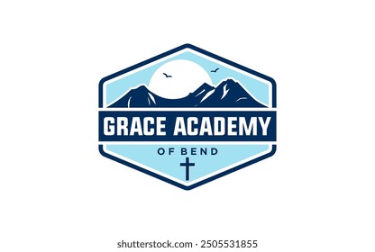 Mountain Church Emblem Logo Design