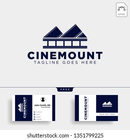 mountain cinema film movie simple logo template vector illustration icon element isolated
