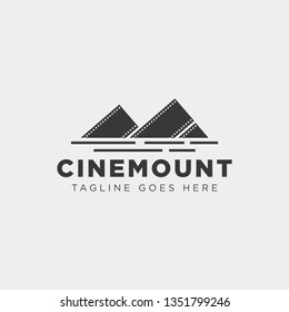 mountain cinema film movie simple logo template vector illustration icon element isolated