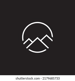 Gebirge in einer kreisförmigen Linie, Logo-Design-Illustrationsstock