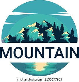 Mountain In Circle Logo Design