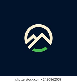 mountain circle logo design template