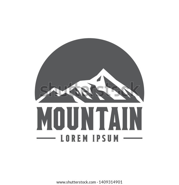 Mountain Circle Logo Design Template Stock Vector (Royalty Free) 1409314901