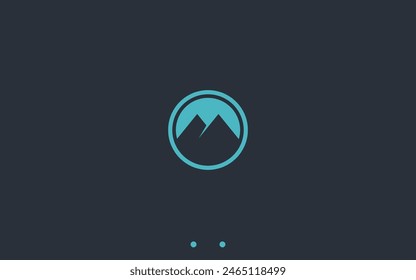mountain with circle logo design vector silhouette illustration
