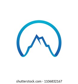 Mountain in Circle Logo Template