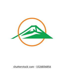 mountain circle sun overlapping colorful logo 