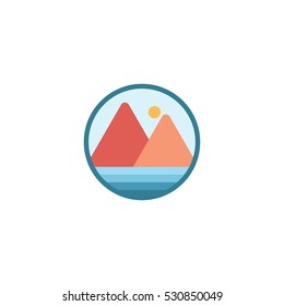 Mountain Circle Vector Logo Design Element