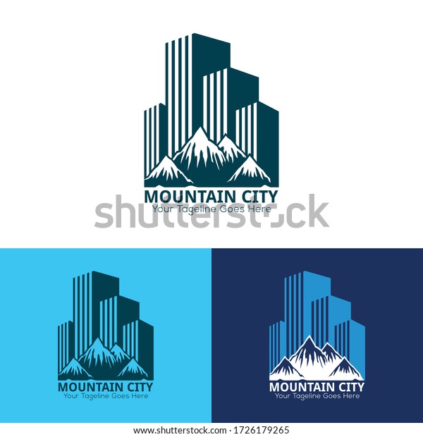 Mountain City Logo Design Stock Vector (royalty Free) 1726179265 