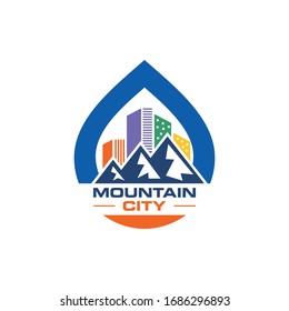 Mountain City Logo Design Vector