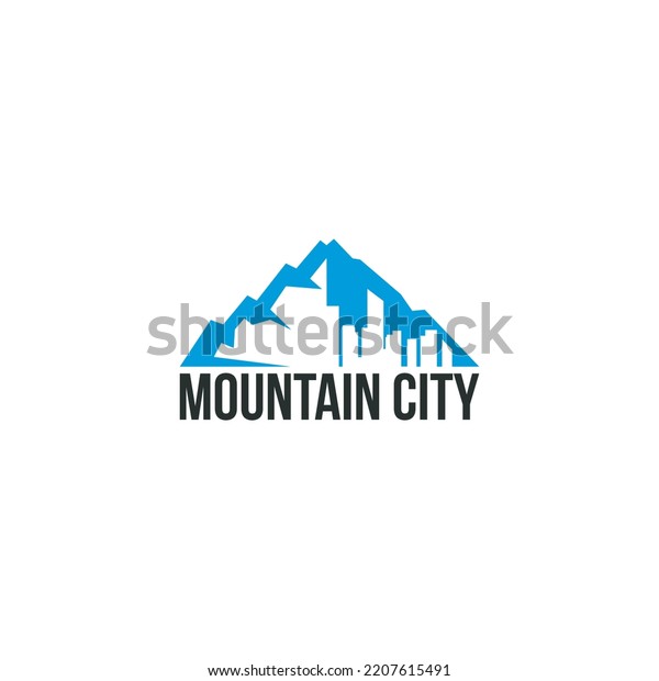 Mountain City Logo Design Vector Stock Vector (royalty Free) 2207615491 