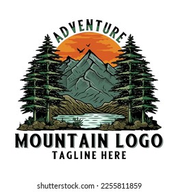 mountain classic logo. camping, adventure, hiking, outdoor