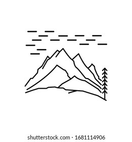 mountain clear sky line illustration