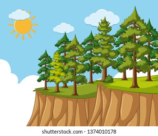 Ilustración de fondo de un acantilado de montaña
