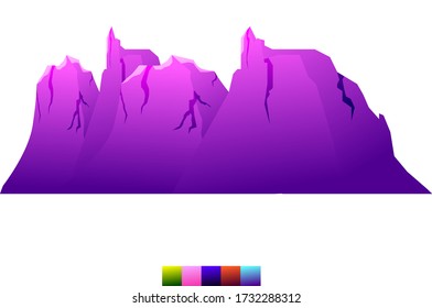 Mountain cliff Flat vector Icon illustration
