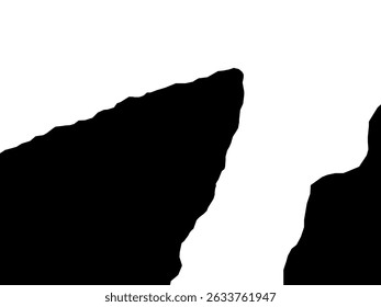 Bergklippen Silhouette. Schwarze Felshügel