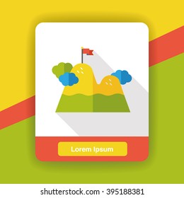 mountain climb flat icon