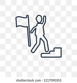 Mountain Climb vector outline icon isolated on transparent background, high quality linear Mountain Climb transparency concept can be used web and mobile