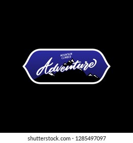 mountain climber  adventure logo badge vector