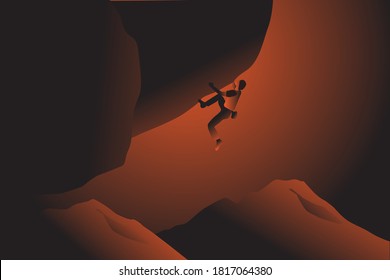 Mountain climber background illustration template