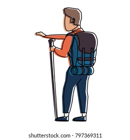 Mountain climber cartoon