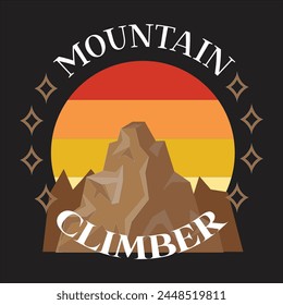 Mountain Climber  Community Badge T-shirt Graphics Vector