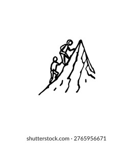 Mountain climber exercise icon logo design. Workout mountain climbing sign and symbol. Mountain climber icon. Fitness gym training.