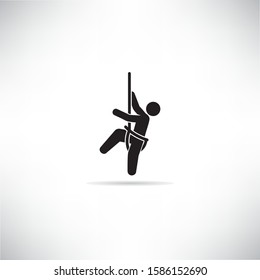 mountain climber icon vector illustration
