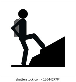 Mountain climber icon, vector illustration.