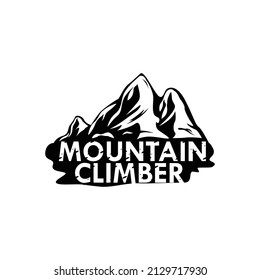 Mountain climber logo concept template design