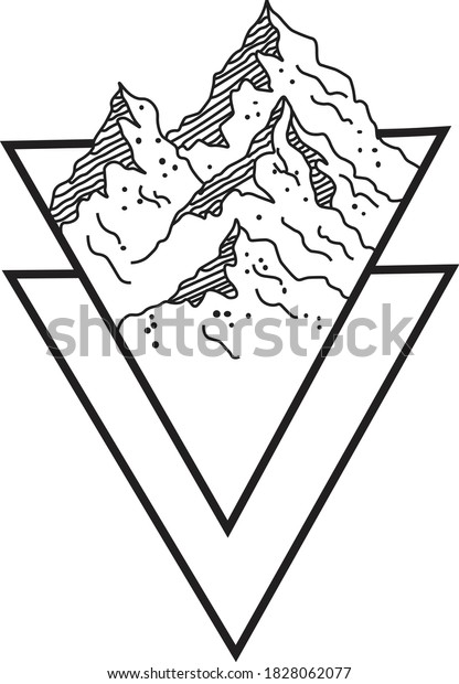 三角形の形をした登山者のロゴイラストレーターのベクター画像 のベクター画像素材 ロイヤリティフリー