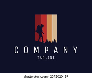 mountain climber silhouette. down an isolated mountain. best for logos, badges, symbols, icons, design stickers, adventure industry, extreme. available in eps 10