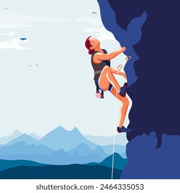 Mountain Climber Silhouette - Stock Illustration as EPS 10 File