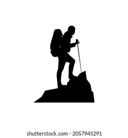 mountain climber silhouette vector design