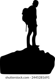 mountain climber silhouette vector illustration	
