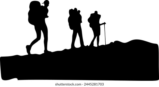 mountain climber silhouette vector illustration	
