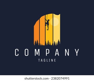 Mountain climber. simple vector design. isolated logo, badge, emblem, icon, sticker design. available in eps 10