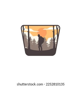mountain climber template vector logo design. Mountain View