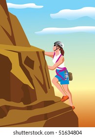 Mountain climber vector