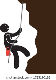 Mountain climber vector icon flat style