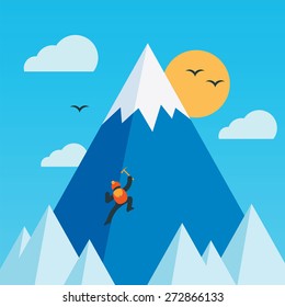 Mountain Climber. Vector Illustration.